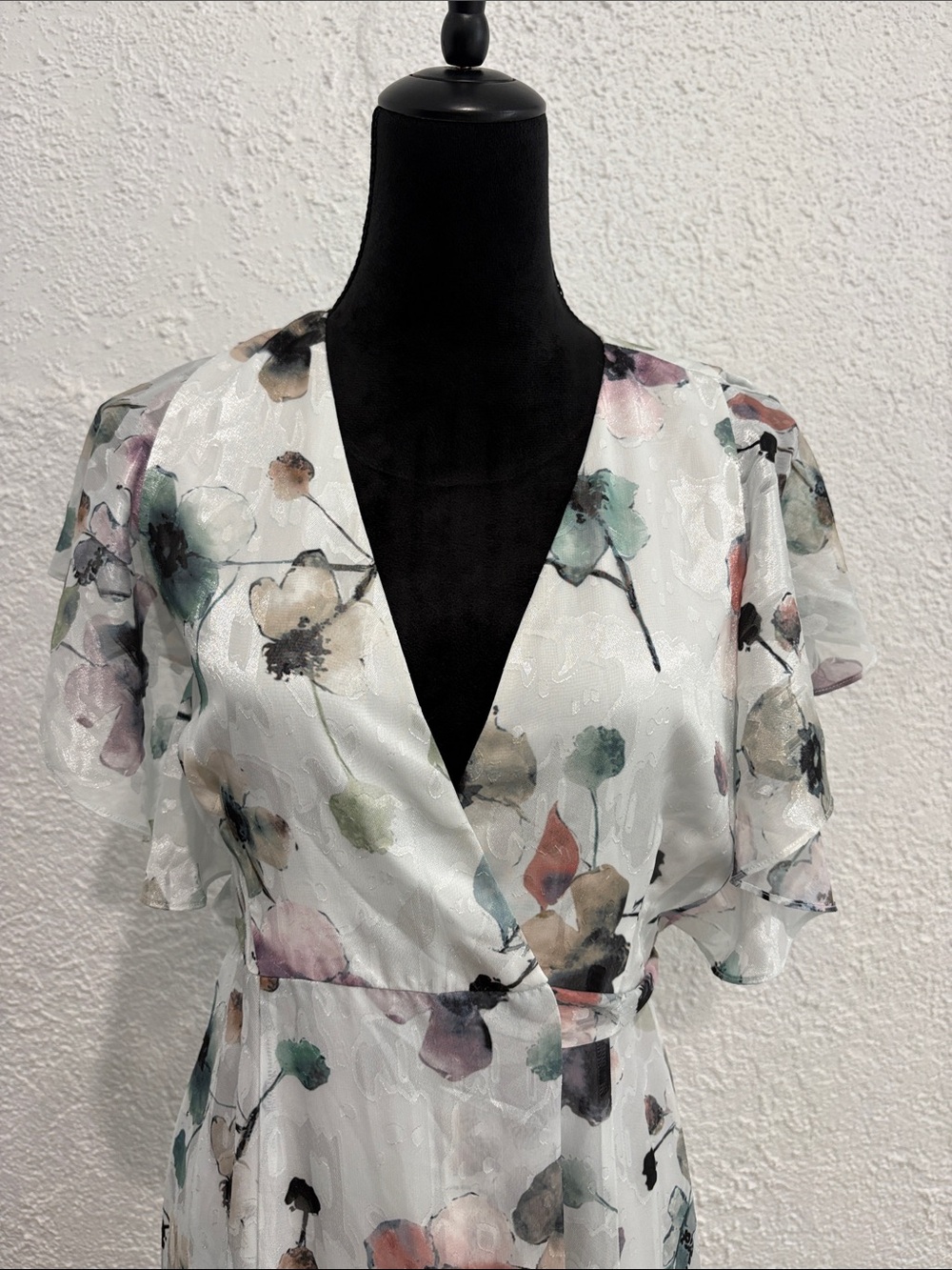 Anthropologie Hutch Pietrina Floral Wrap Maxi Dress White Size Small - Picture 3 of 11